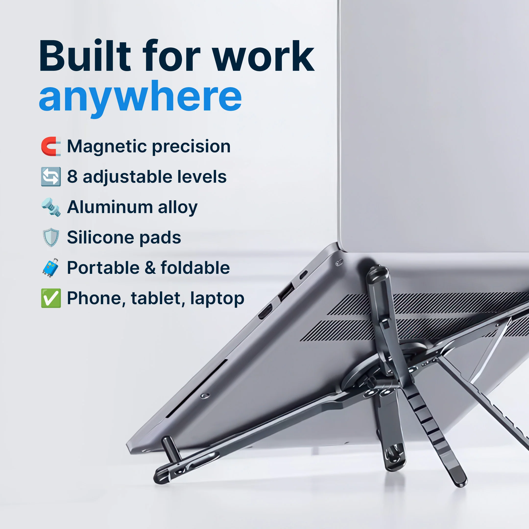 🥳2026 HOT SALE💞50K+ SOLD! 4-in-1 Magnetic Foldable Laptop Stand thumbnail 2