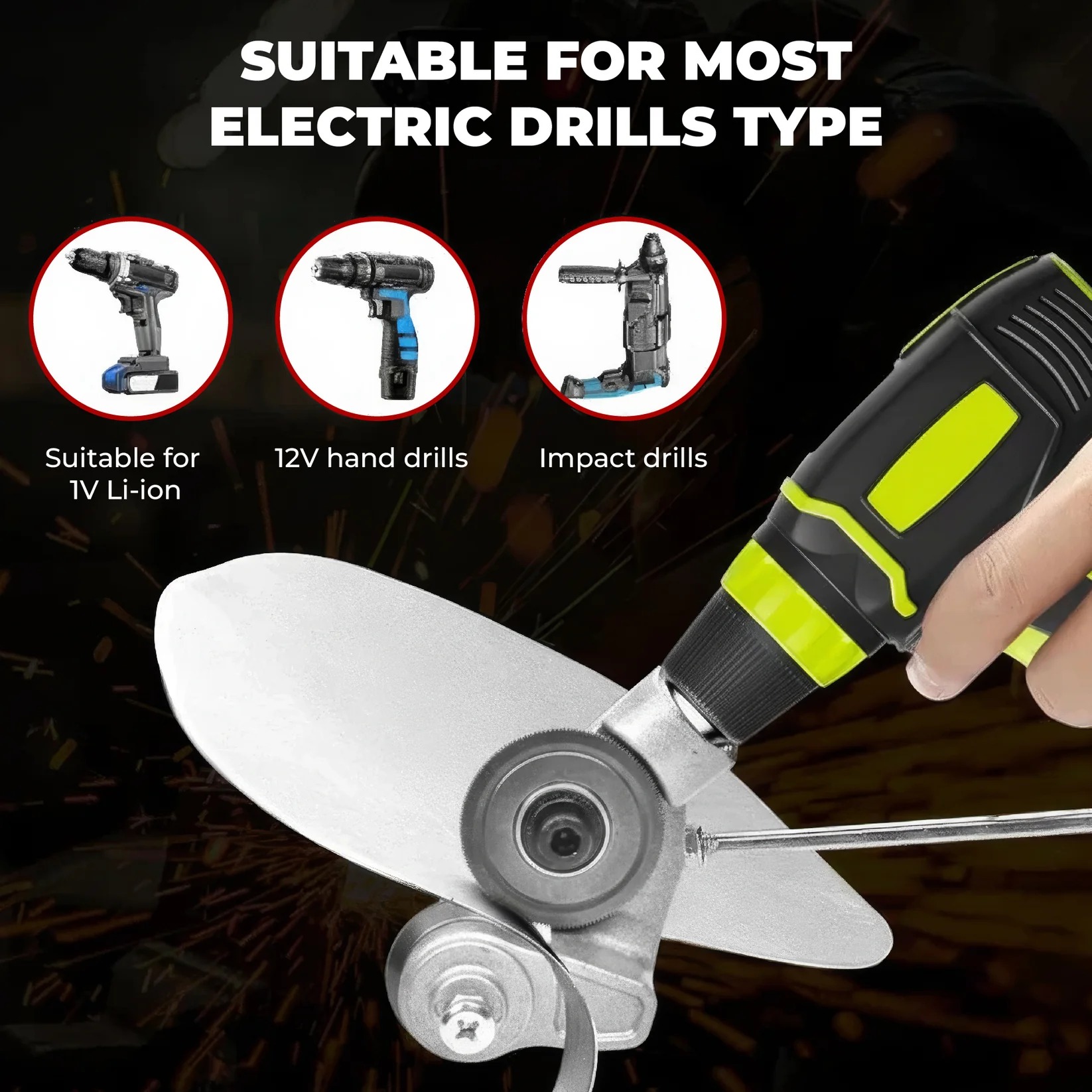 🥳2026 HOT SALE💞50K+ SOLD! 🎉Titanium Drill Nibbler – Sheet Metal Cutting Tool thumbnail 9