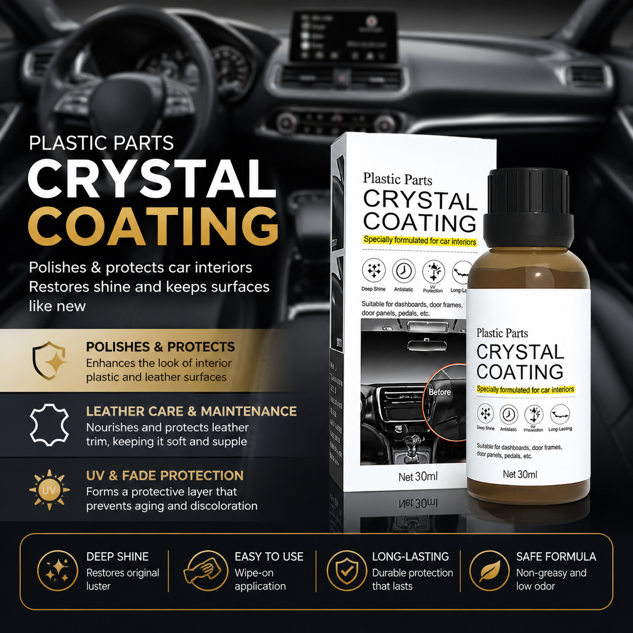 ✨BUY 2 GET 1 FREE✨ Plastic Trim Restorer & Shine Coating - Image 1