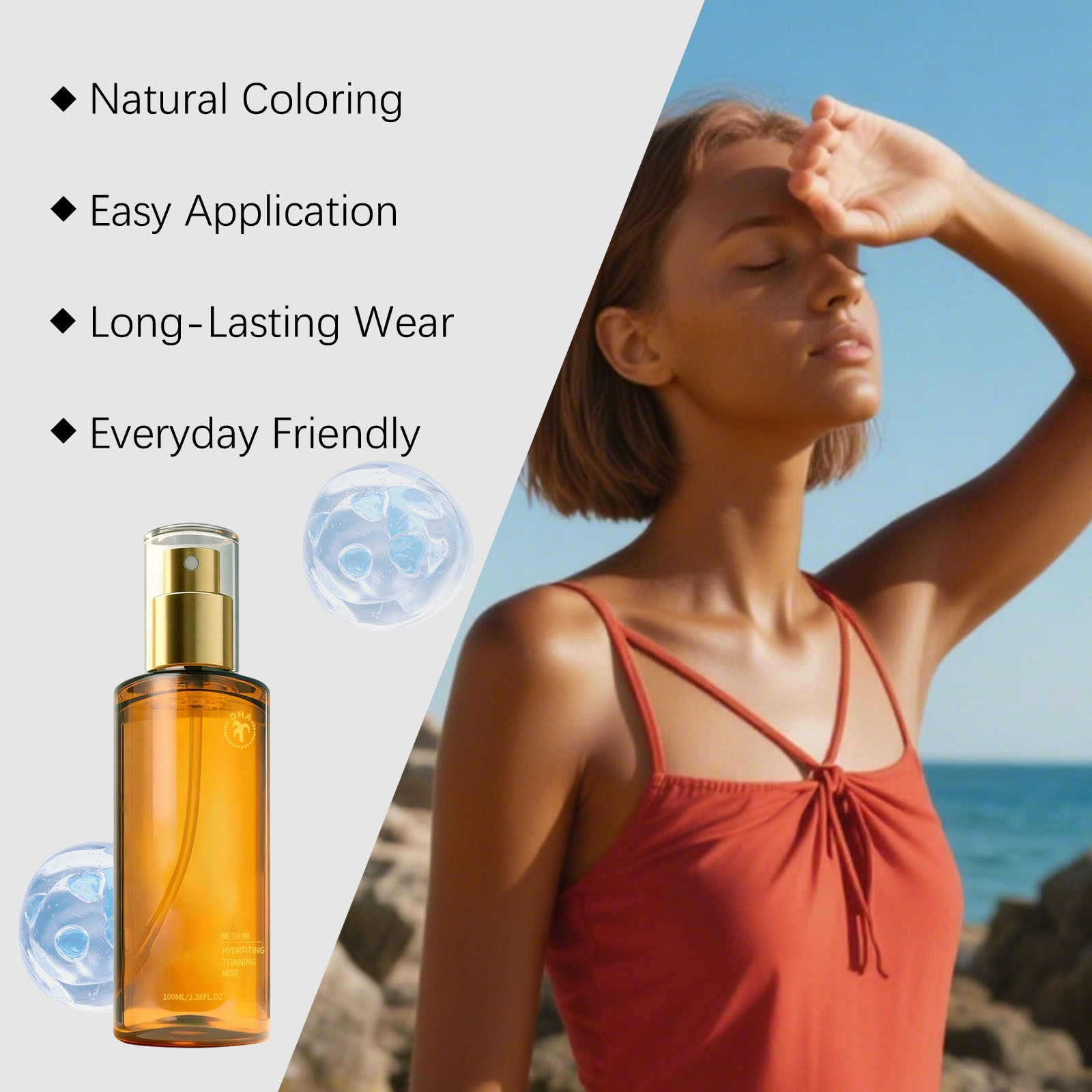 🥳2026 HOT SALE💞50K+ SOLD! 👙Self Tanning Mist for Body— No Fake Tan Smell! - Hydrating Mist For A Gradual Tan thumbnail 5