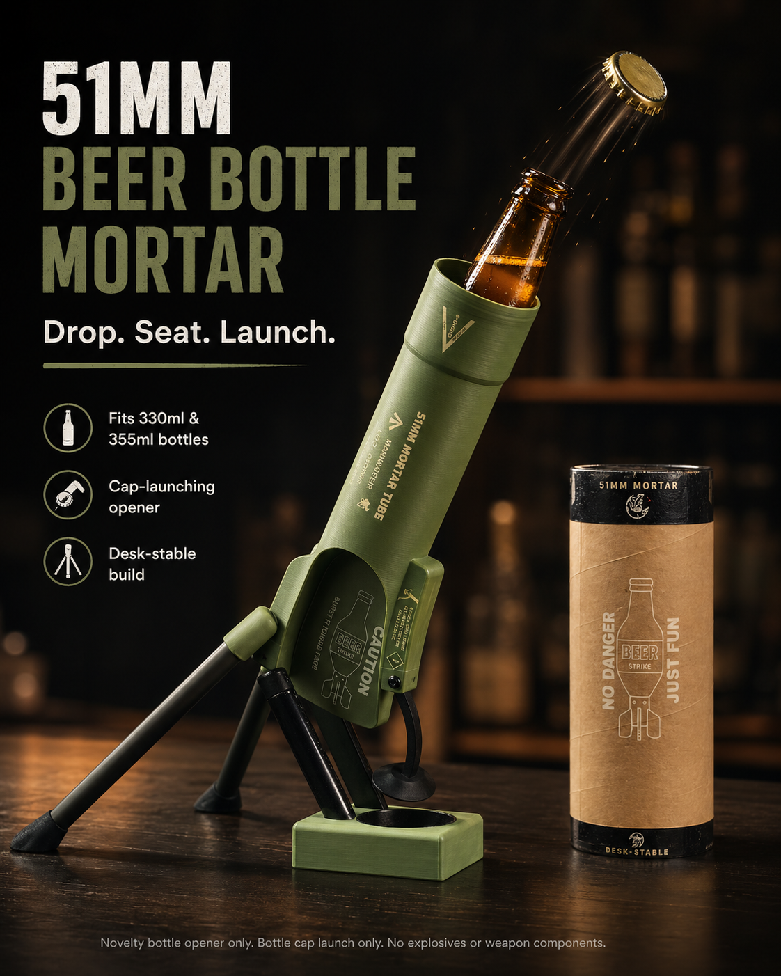 🔥🍺Hot Deal Summer SALE OFF UP TO 60%🍺🔥51mm Beer Bottle Mortar Bottle Opener thumbnail 4