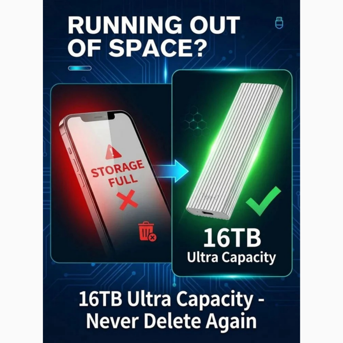 🏆Flash Sale⚡ 50K+ SOLD! Almost Gone-🔥16TB Large-Capacity Type-C Portable Mini SSD thumbnail 4