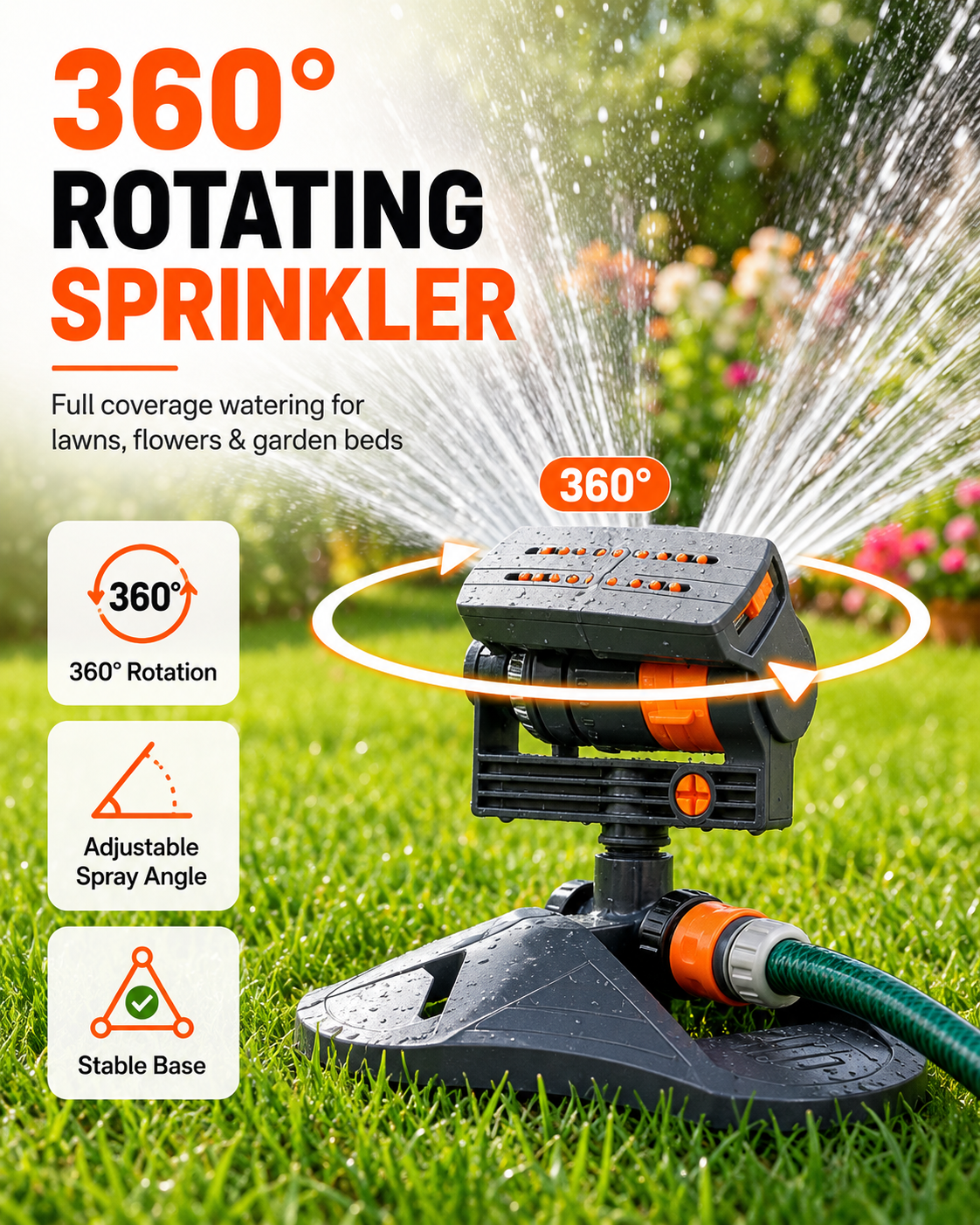 🔥🔥Hot Deal Summer SALE OFF UP TO 60%🔥💥Transform Your Garden with the Adjustable Wide- Coverage Sprinkler thumbnail 4