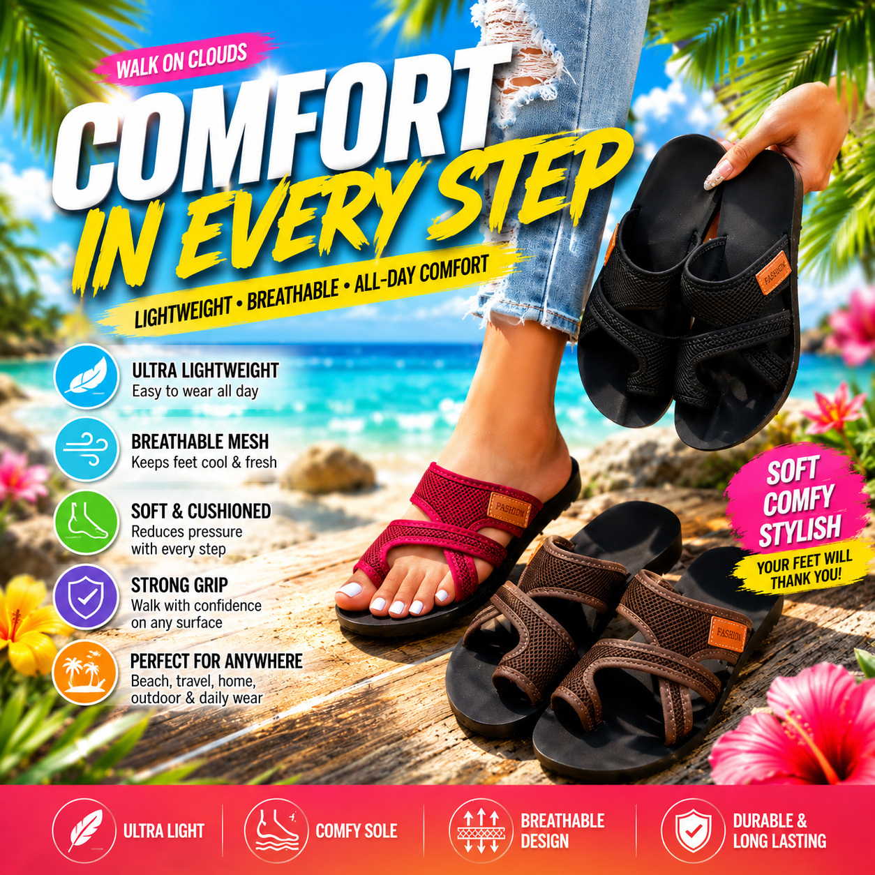 🔥Hot Deal Summer SALE OFF UP TO 50%🔥🎁Orthopedic Arch Support Sandals Diabetic Walking Sandals - Image 1