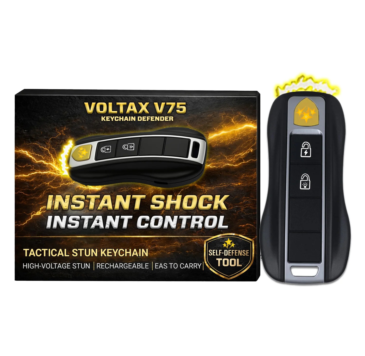 🔦2026 Father's Day Flash Sale 60% OFF⚡Voltax ShockForce 75M Stun Car Keychain thumbnail 9