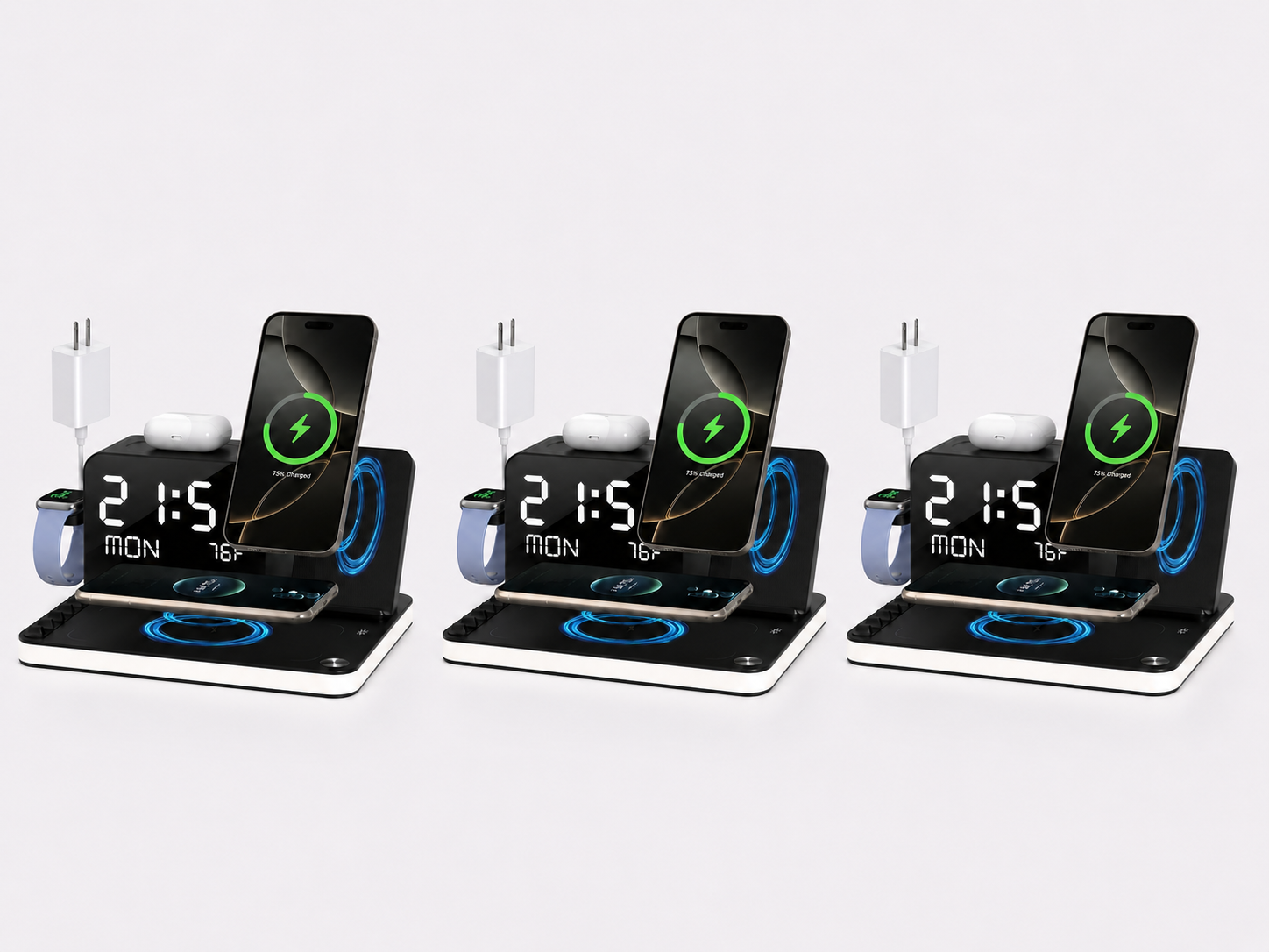 🔥🔥Hot Deal Summer SALE OFF UP TO 60%🔥💥7 in 1 Wireless Charging Station with Clock & Night Light thumbnail 13
