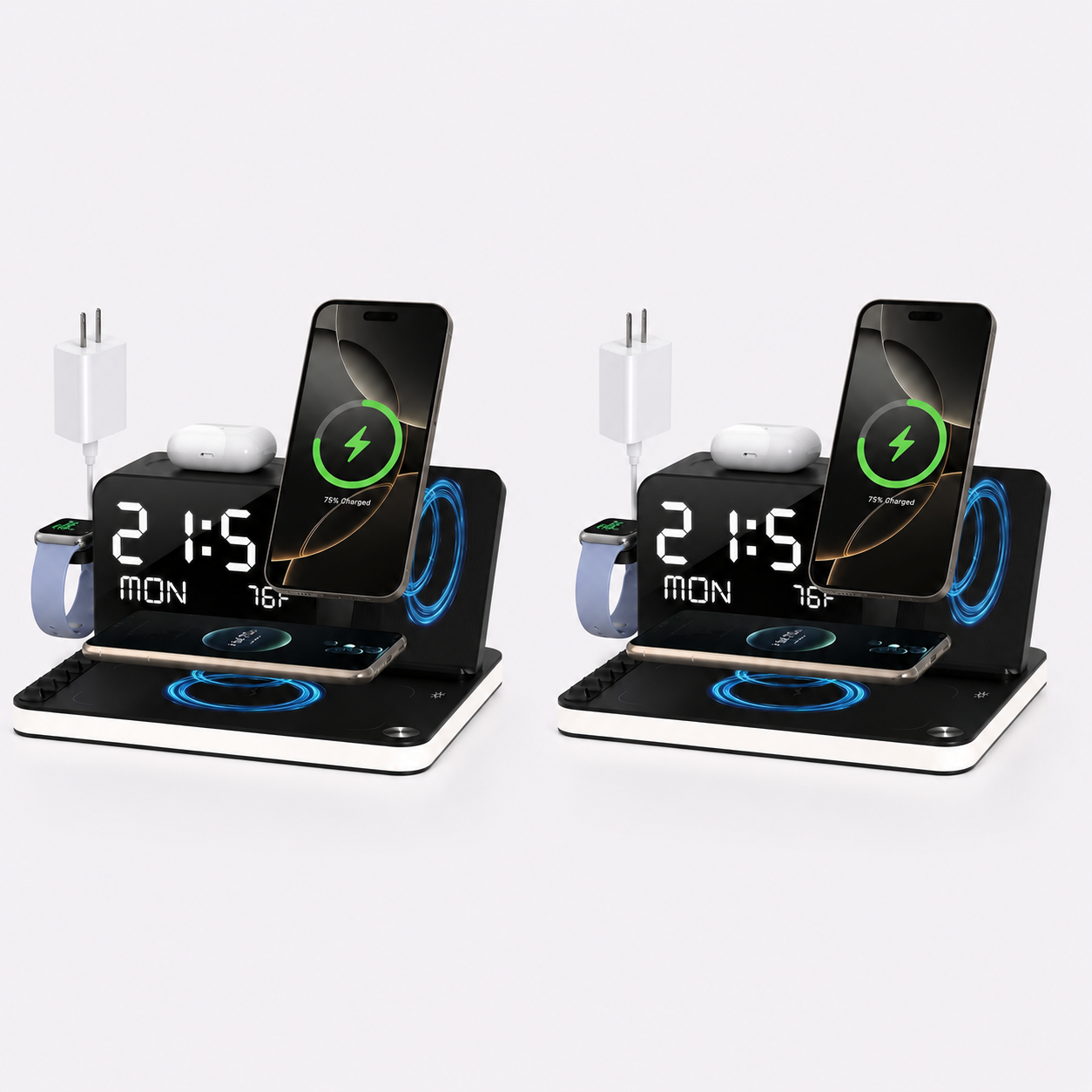 🔥🔥Hot Deal Summer SALE OFF UP TO 60%🔥💥7 in 1 Wireless Charging Station with Clock & Night Light thumbnail 12