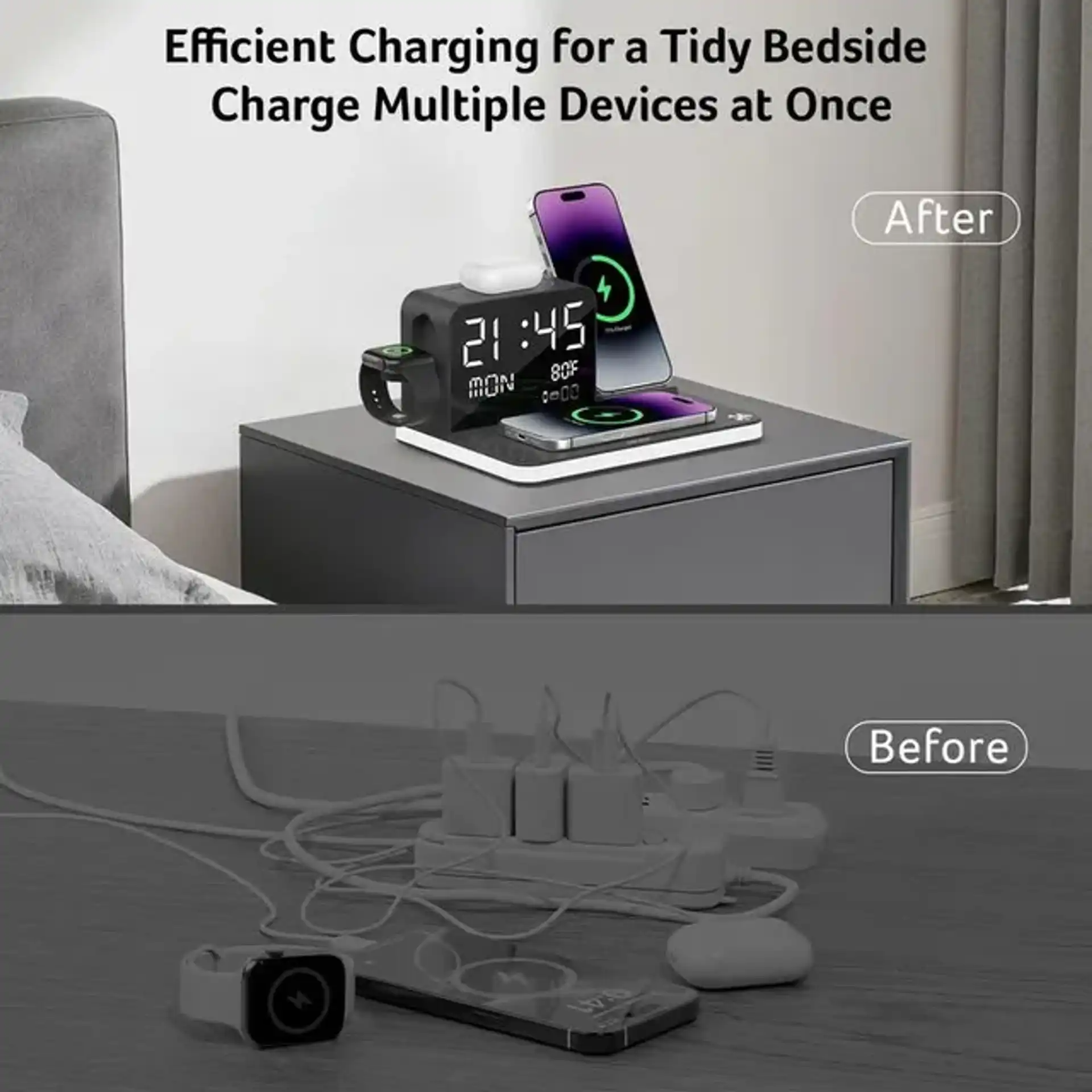 🔥🔥Hot Deal Summer SALE OFF UP TO 60%🔥💥7 in 1 Wireless Charging Station with Clock & Night Light thumbnail 8
