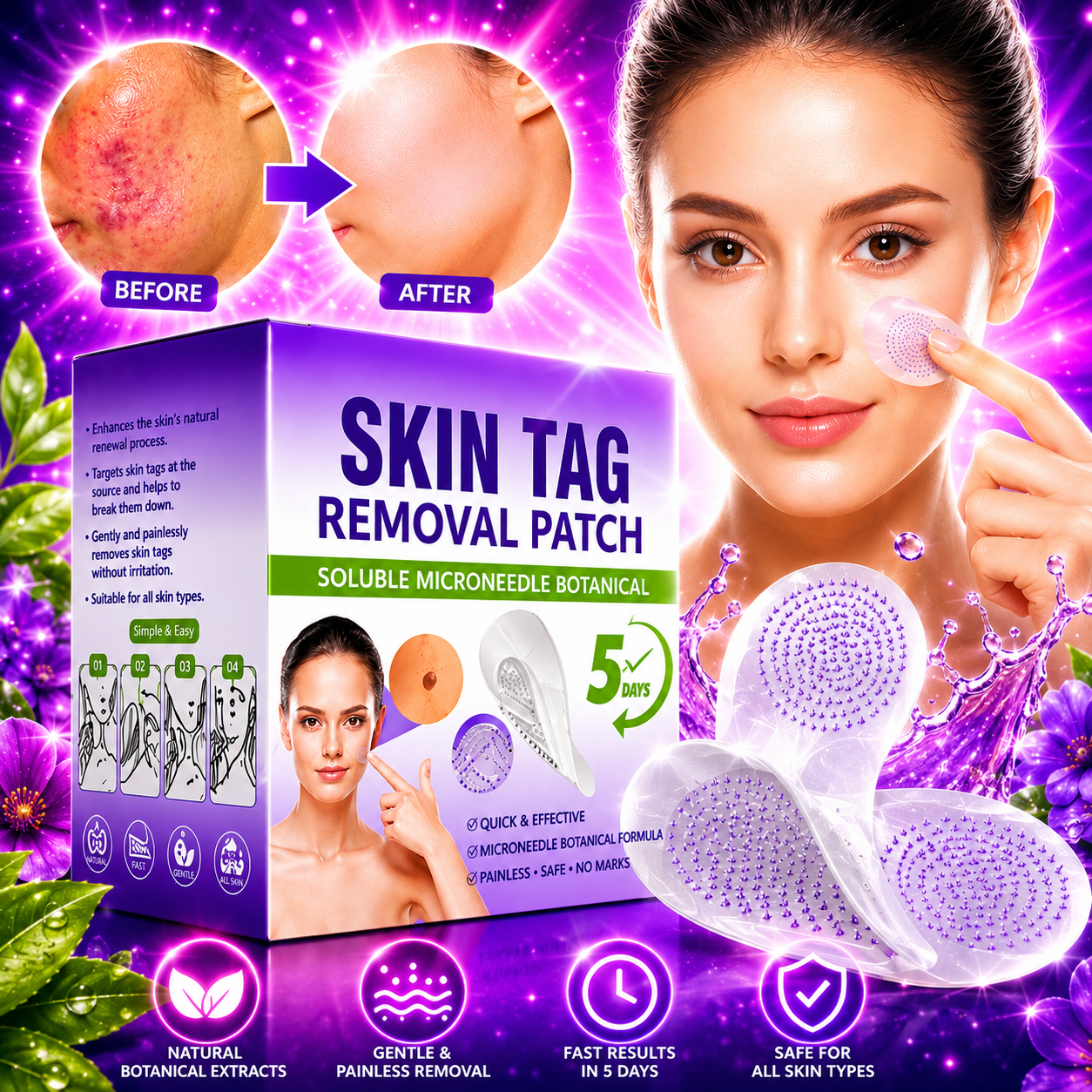 🔥 SALE OFF UP TO 60%🔥💥 Soluble Microneedle Botanical Skin Tag Removal Patch - Image 1