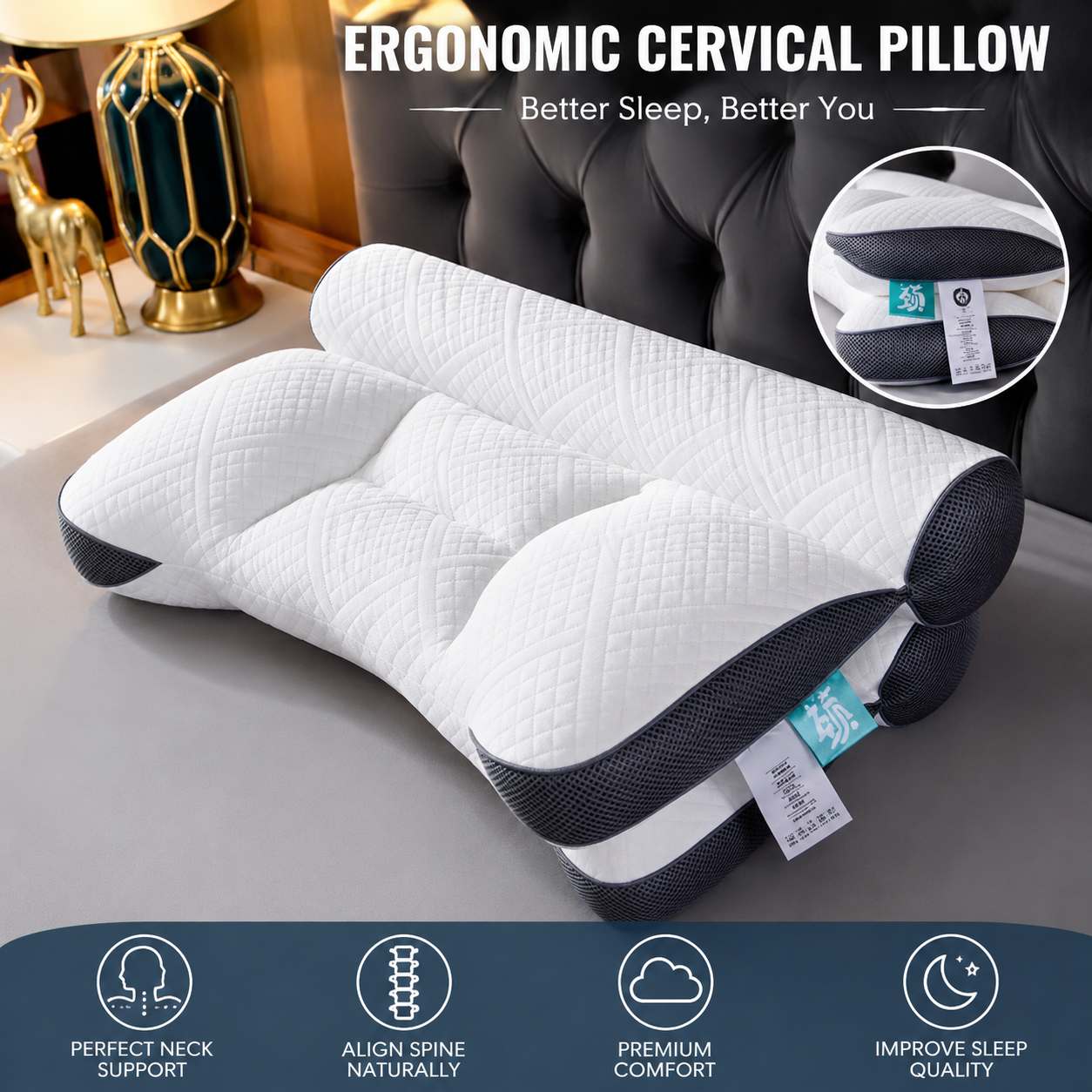 🔥 50% OFF TODAY – Sleep Better with Cervical Neck Support Pillow for Comfort & Posture Relief thumbnail 2