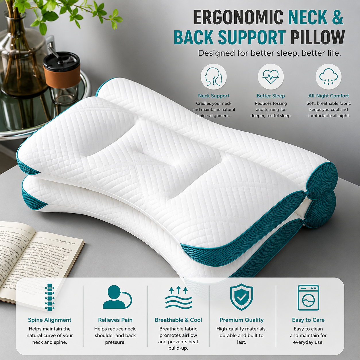 🔥 50% OFF TODAY – Sleep Better with Cervical Neck Support Pillow for Comfort & Posture Relief thumbnail 10