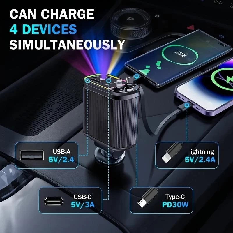 🔥🔥Hot Deal Summer SALE OFF UP TO 50%🔥🔥- Car Charger with Starry Lights ⚡ thumbnail 4