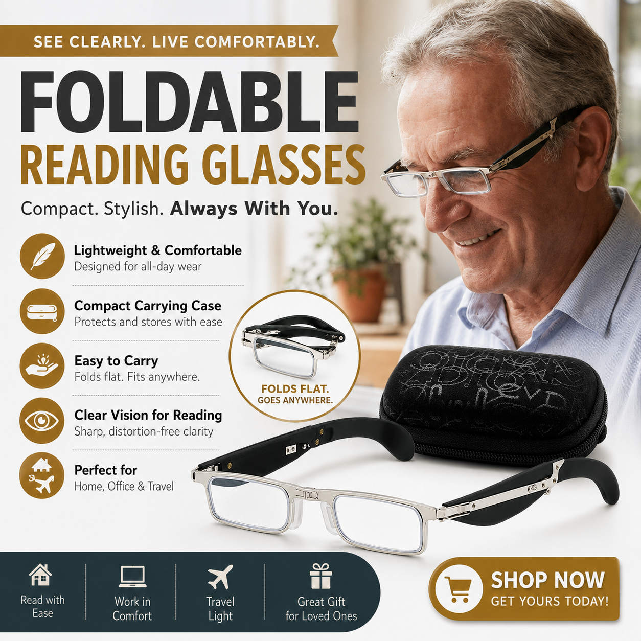 🔥Last Day 50% OFF🔥 Mini Foldable Reading Glasses with Case - Image 1