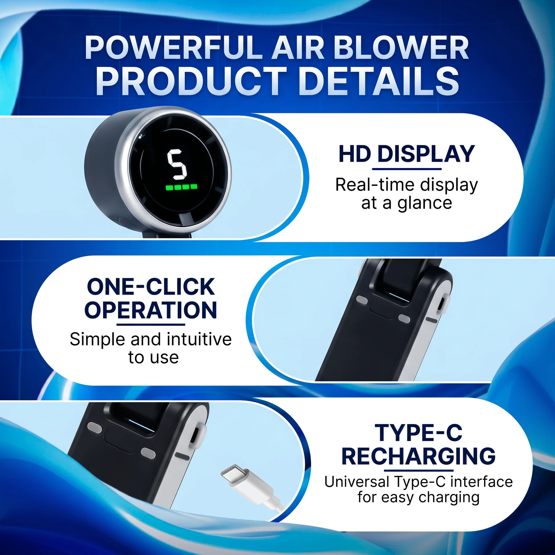 🔥🔥Hot Deal Summer SALE OFF UP TO 60%🔥🔥Portable Handheld Turbo Fan thumbnail 5