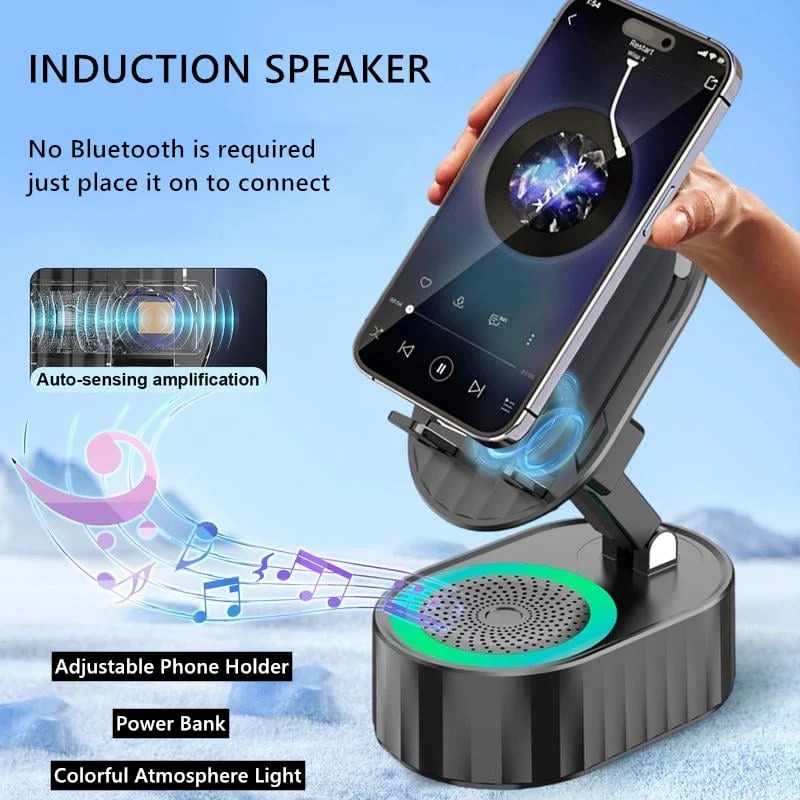 🔥 50% OFF TODAY — Smart Cell Phone Stand with Speaker, Power Bank & LED Light 🔊🔋✨ thumbnail 3