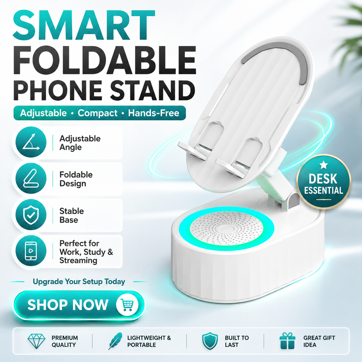 🔥 50% OFF TODAY — Smart Cell Phone Stand with Speaker, Power Bank & LED Light 🔊🔋✨ - Image 1