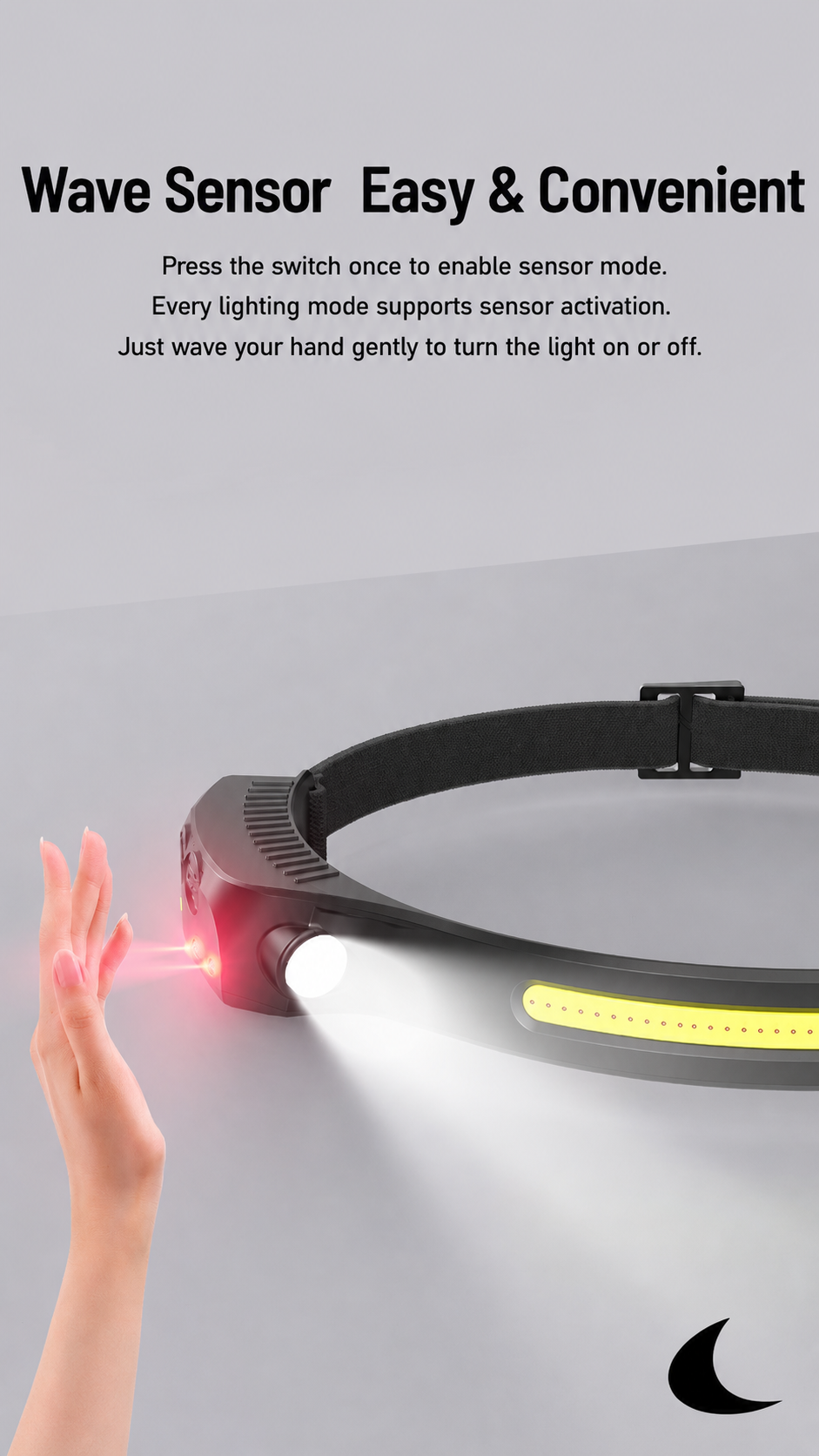 🔥Father’s Day 💞50K+ SOLD! Sale Off Upto 60% Ultra-Light Rechargeable Headlamp with Wave Sensor Control thumbnail 4