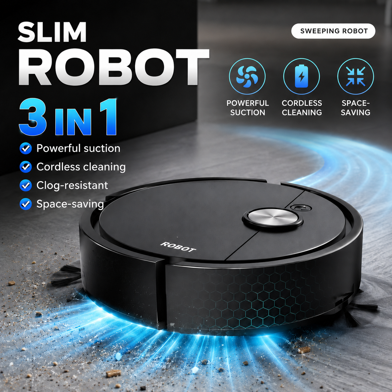 🔥🔥Hot Deal Summer SALE OFF UP TO 60%🔥💥Vacuum Cleaner USB Charging Sweeping Robot thumbnail 2