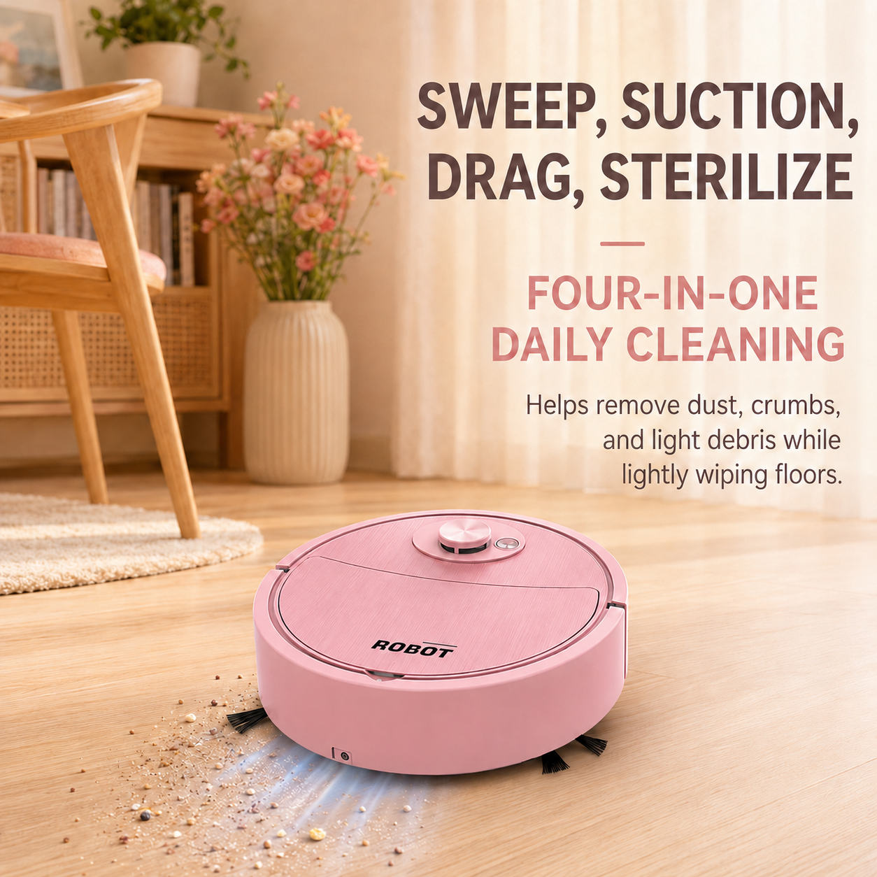 🔥🔥Hot Deal Summer SALE OFF UP TO 60%🔥💥Vacuum Cleaner USB Charging Sweeping Robot thumbnail 4