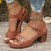 🥳2026 HOT SALE💞50K+ SOLD! Luna Block Heel Sandals - Effortless height. All-day comfort. thumbnail 7