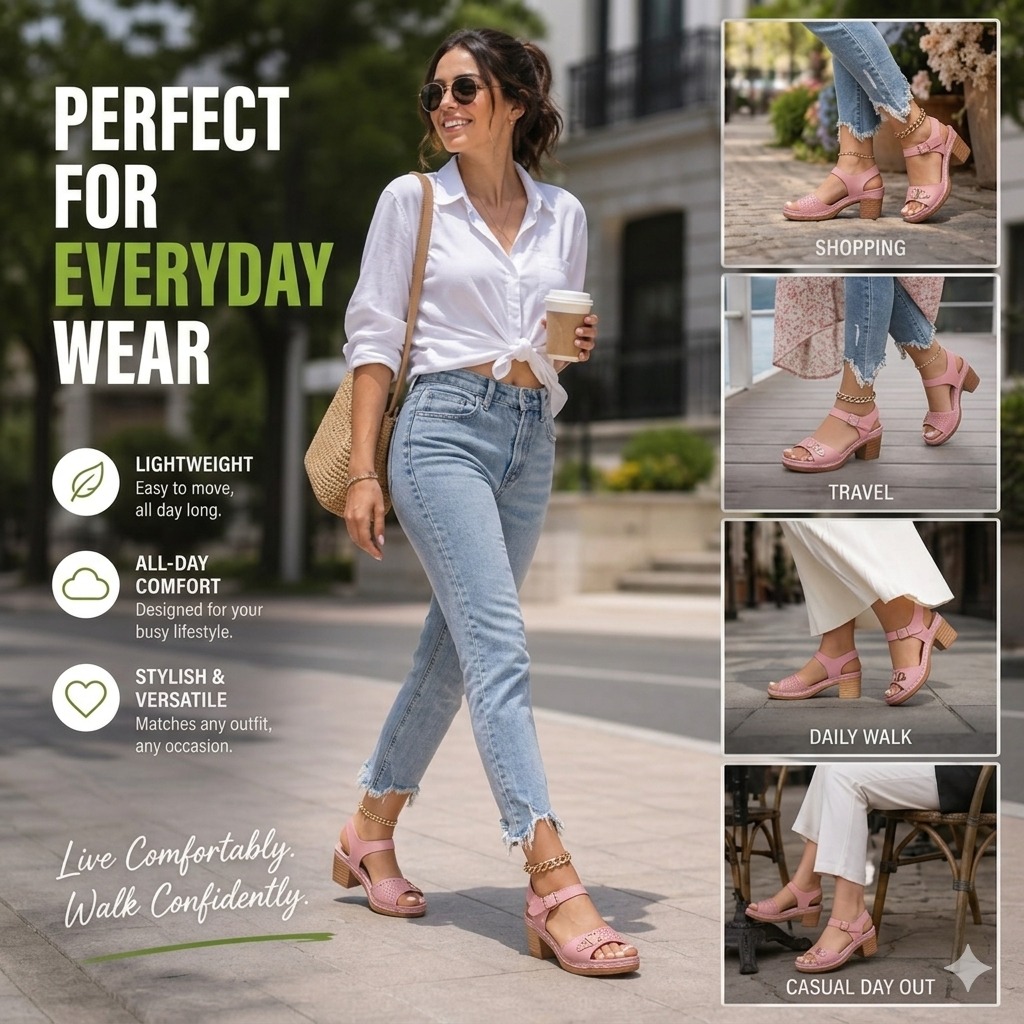 🥳2026 HOT SALE💞50K+ SOLD! Luna Block Heel Sandals - Effortless height. All-day comfort. - Image 1