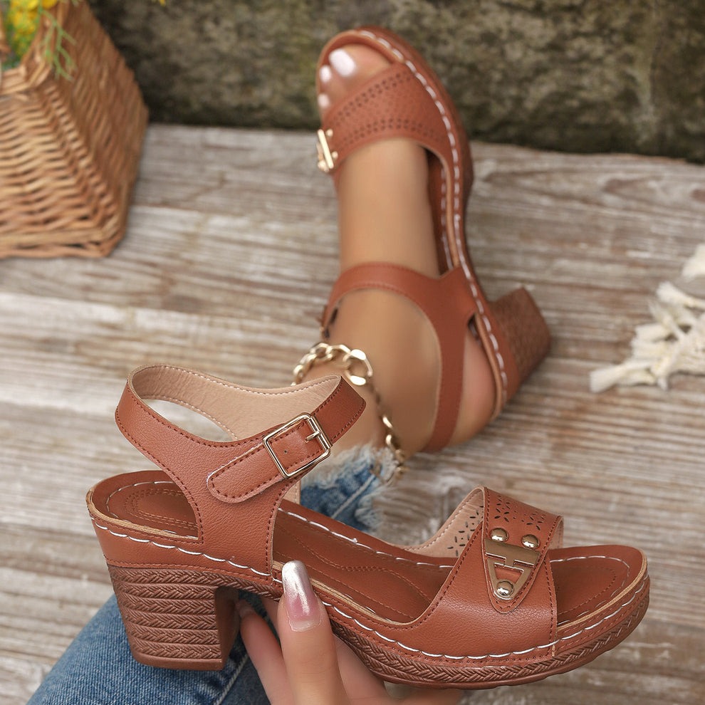 🥳2026 HOT SALE💞50K+ SOLD! Luna Block Heel Sandals - Effortless height. All-day comfort. thumbnail 8