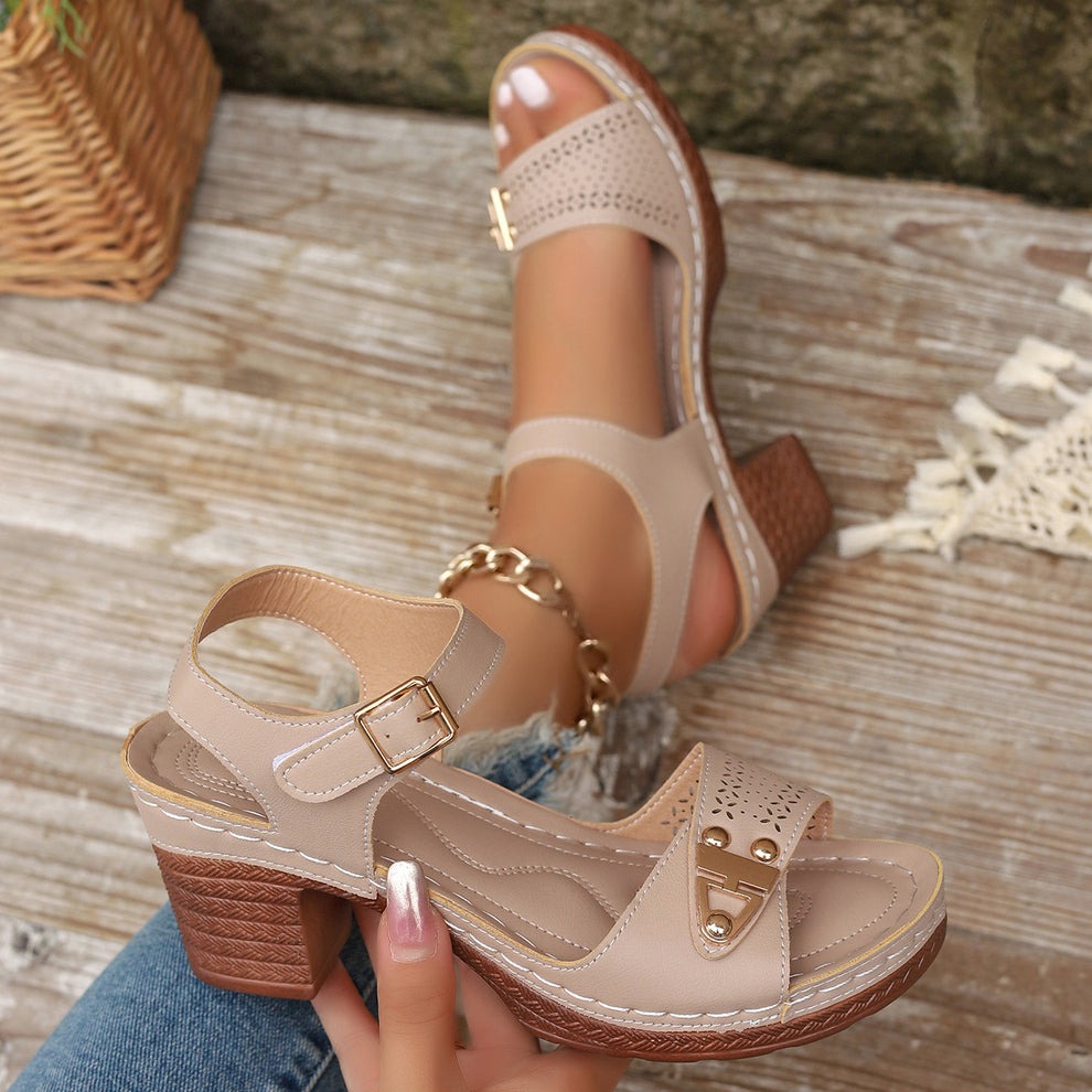 🥳2026 HOT SALE💞50K+ SOLD! Luna Block Heel Sandals - Effortless height. All-day comfort. thumbnail 12