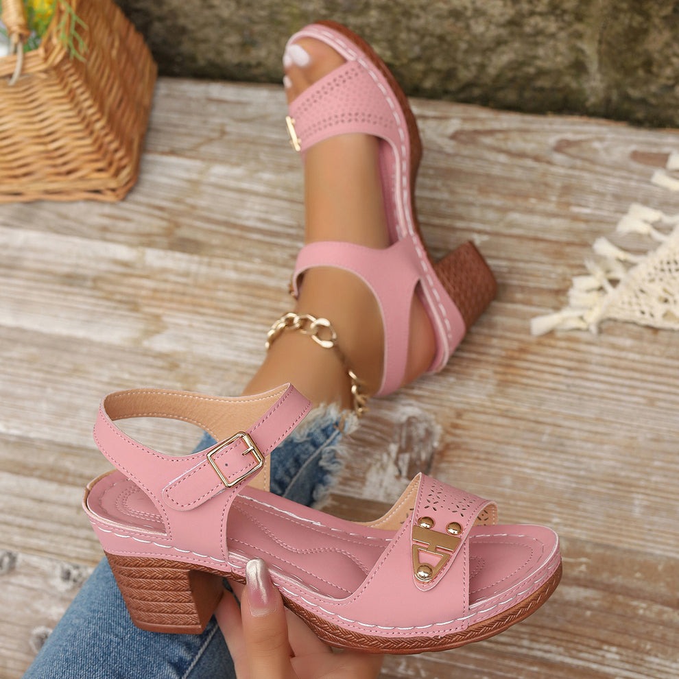 🥳2026 HOT SALE💞50K+ SOLD! Luna Block Heel Sandals - Effortless height. All-day comfort. thumbnail 13