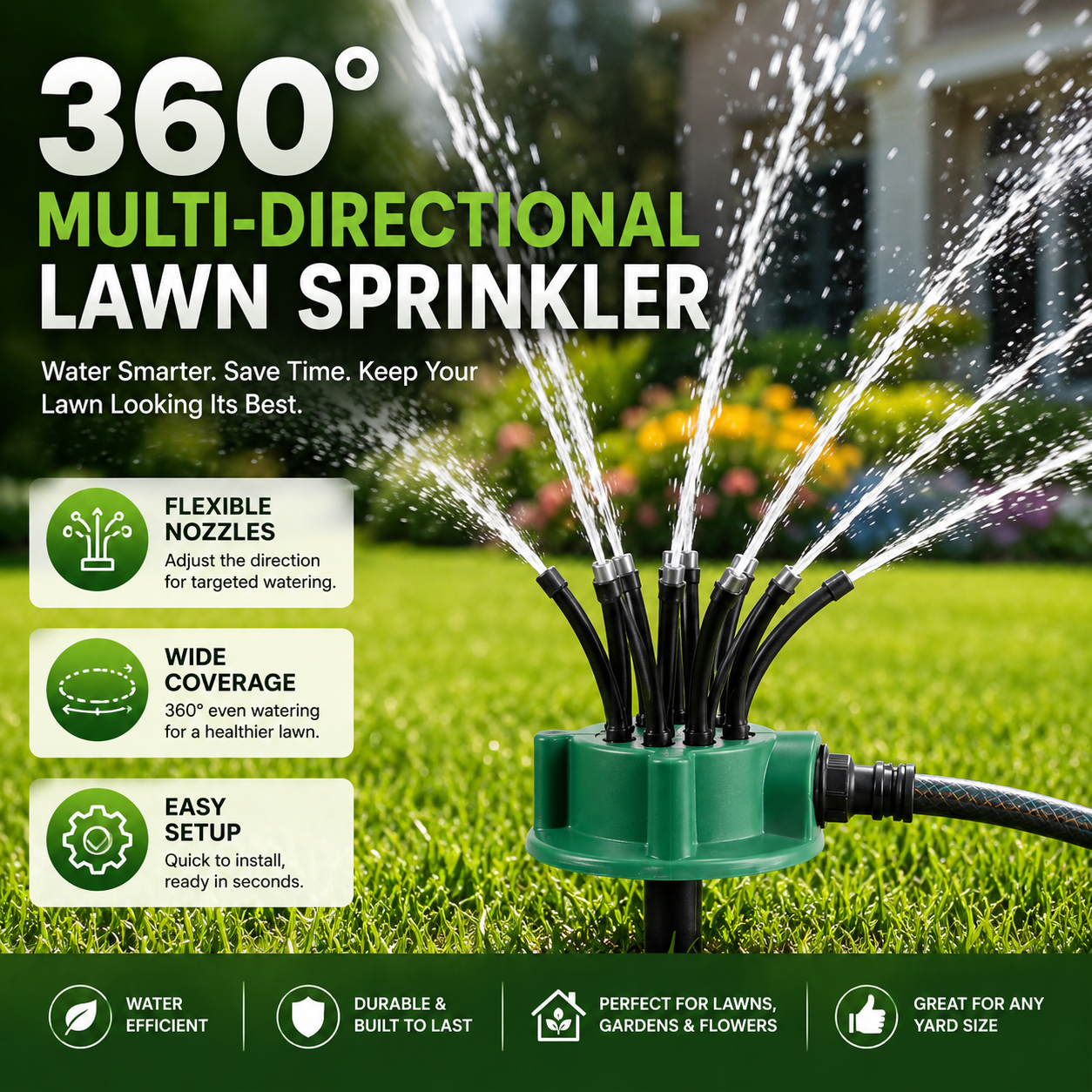 🔥 Summer Sale Upto 60%🔥- 360° Coverage Precision Garden Irrigation Sprinkler - Image 1