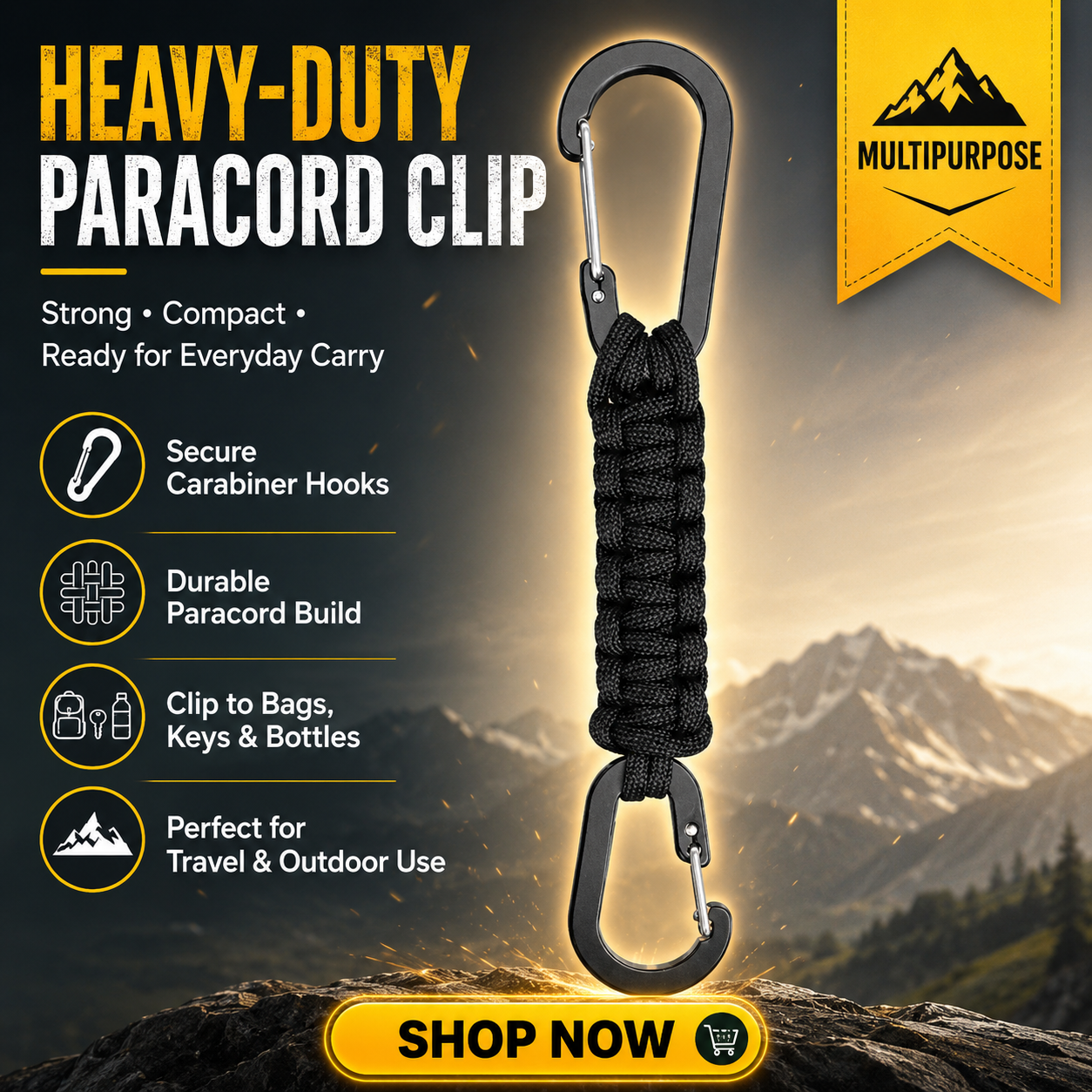 🔥50% OFF TODAY🔥 — Heavy-Duty Paracord Carabiner Clip🔥 - Image 1