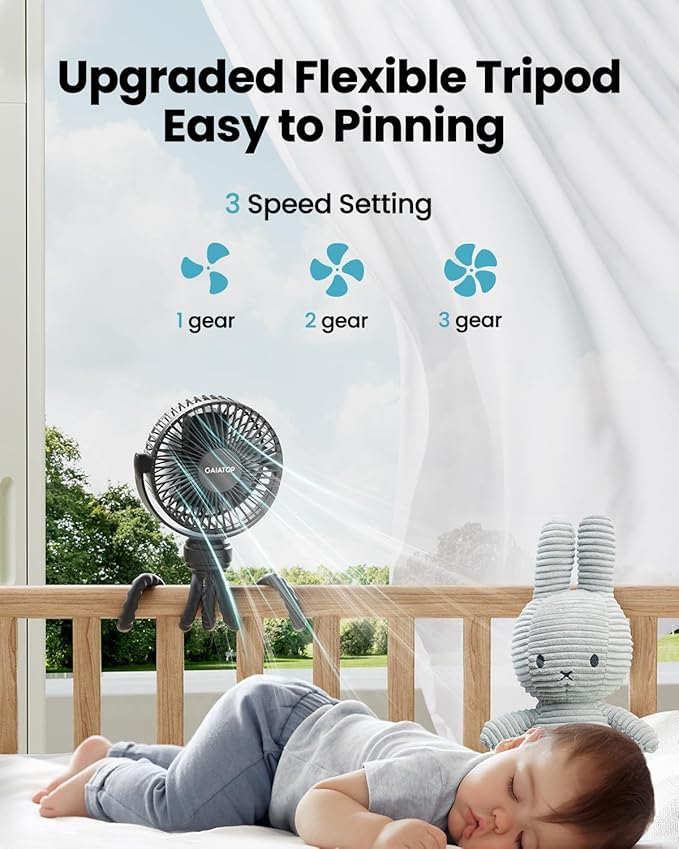 🔥 SUMMER SALE UPTO 50%🔥✨BUY 2 GET 1 FREE✨ - Mini Portable Stroller Fan ⭐ thumbnail 2