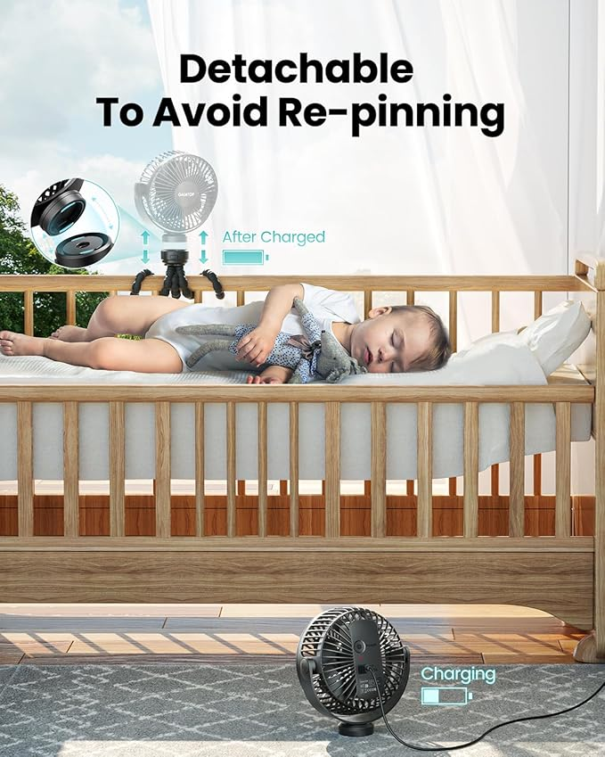 🔥 SUMMER SALE UPTO 50%🔥✨BUY 2 GET 1 FREE✨ - Mini Portable Stroller Fan ⭐ thumbnail 5