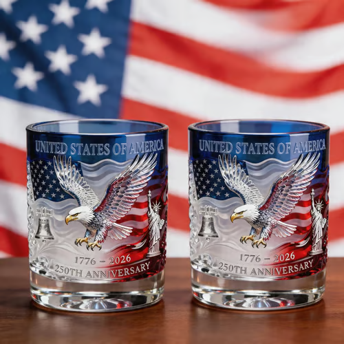 🎁 Father’s Day Gift Sale — 60%🔥USA 250th Anniversary Whiskey Glass 1776–2026 thumbnail 6