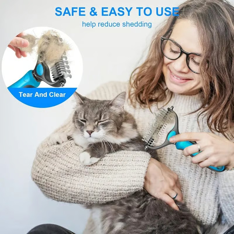 🔥Last Day: 60% OFF🔥✨ Double-Sided Deshedding Pet Brush – Dual-Sided, Ergonomic & Gentle for Dogs & Cats 🐶 thumbnail 2