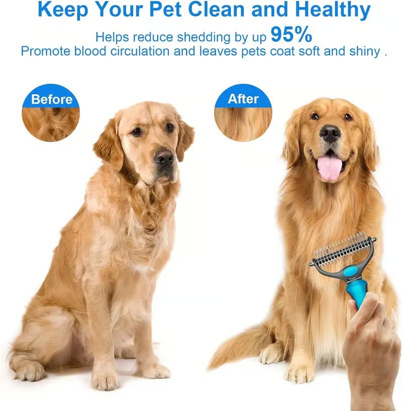 🔥Last Day: 60% OFF🔥✨ Double-Sided Deshedding Pet Brush – Dual-Sided, Ergonomic & Gentle for Dogs & Cats 🐶 thumbnail 4