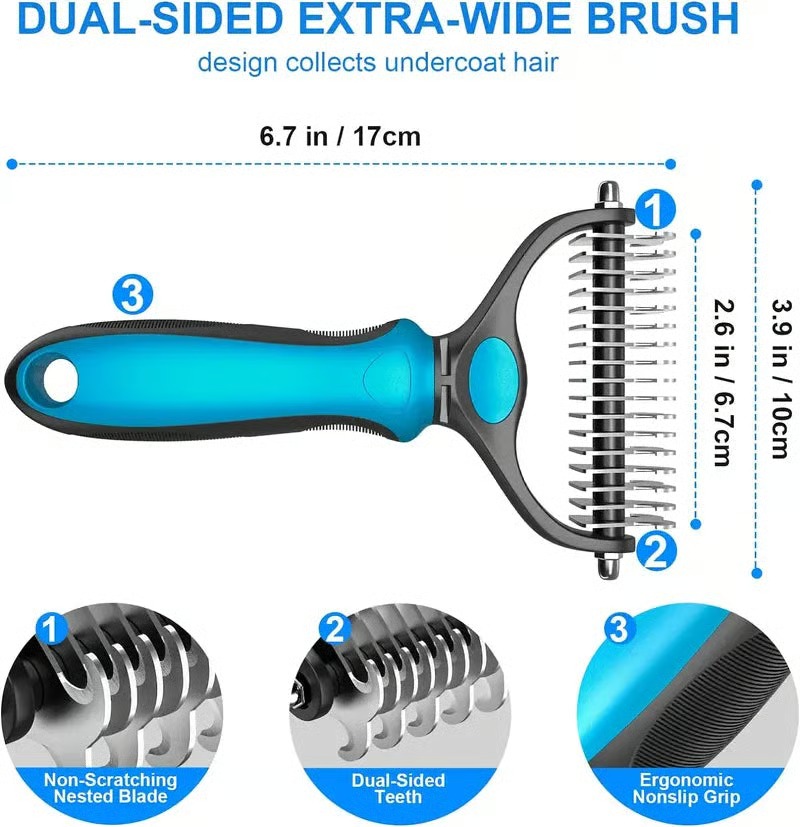 🔥Last Day: 60% OFF🔥✨ Double-Sided Deshedding Pet Brush – Dual-Sided, Ergonomic & Gentle for Dogs & Cats 🐶 thumbnail 7