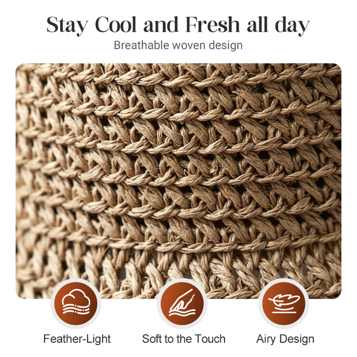 🔥🔥Hot Deal Summer SALE OFF UP TO 60%🔥🔥Woven Straw Sun Hat with Bow thumbnail 4