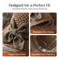 🔥🔥Hot Deal Summer SALE OFF UP TO 60%🔥🔥Woven Straw Sun Hat with Bow thumbnail 5