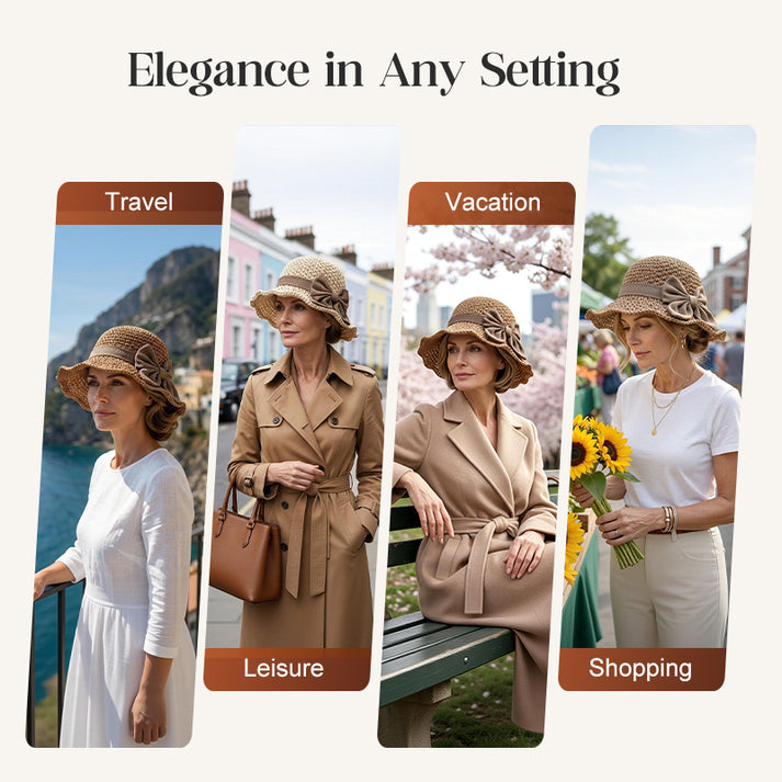 🔥🔥Hot Deal Summer SALE OFF UP TO 60%🔥🔥Woven Straw Sun Hat with Bow thumbnail 6