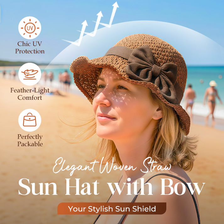 🔥🔥Hot Deal Summer SALE OFF UP TO 60%🔥🔥Woven Straw Sun Hat with Bow - Image 1