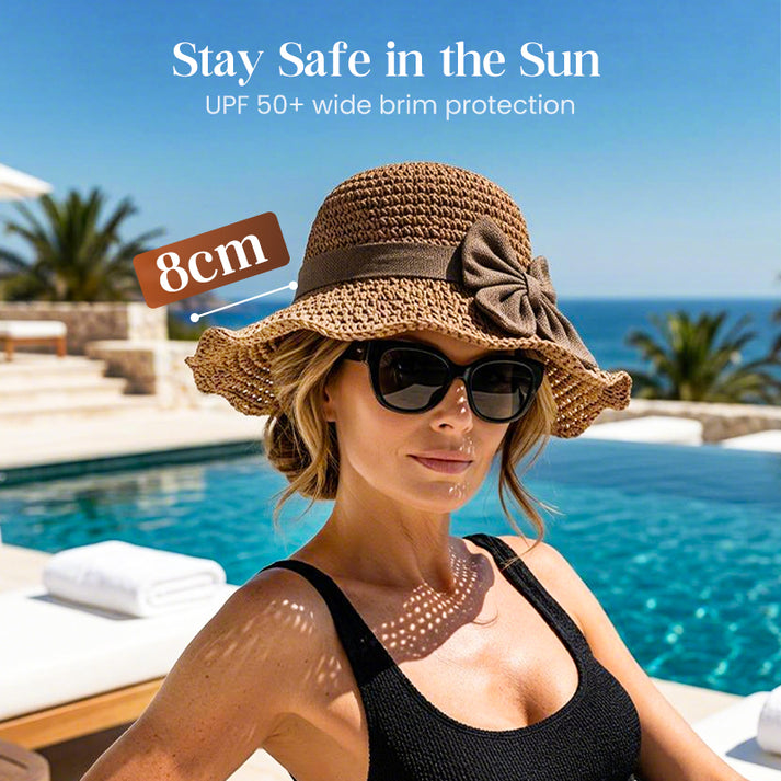 🔥🔥Hot Deal Summer SALE OFF UP TO 60%🔥🔥Woven Straw Sun Hat with Bow thumbnail 2