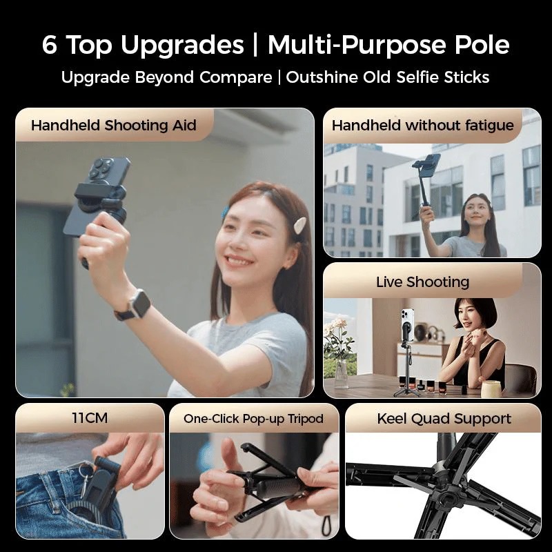 🔥Hot Sale（💥50%OFF）🔥4-in-1 Multifunctional 360° Rotation Magnetic Selfie Stick thumbnail 3