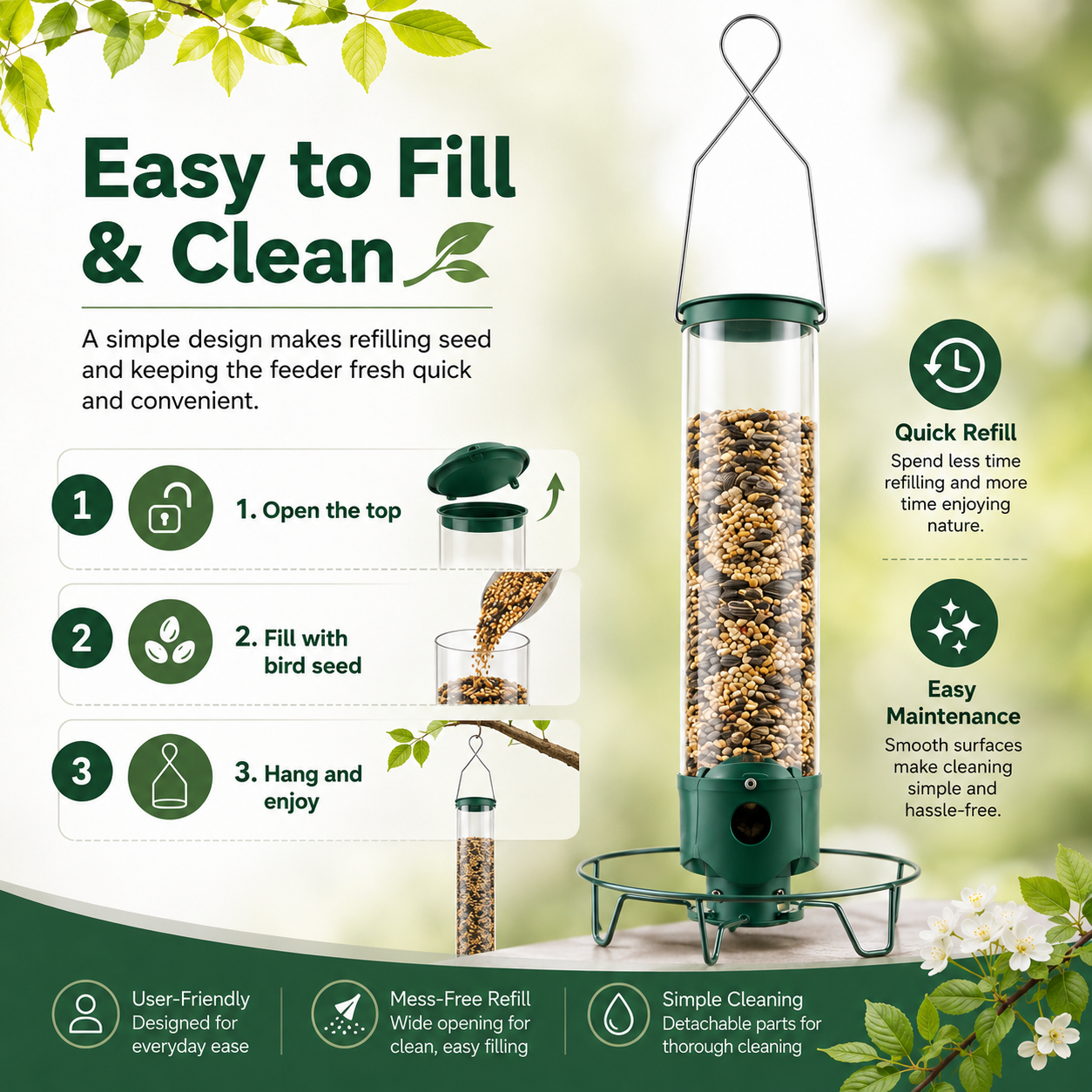 🔥🔥Hot Deal Summer SALE OFF UP TO 60%🔥🔥 Droll Yankees Squirrel-Proof Wild Bird Feeder Outdoor thumbnail 5