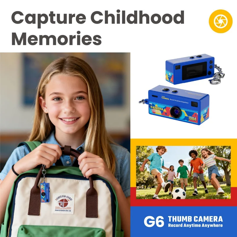 🔥Last Day 50% OFF🔥Thumb Camera with Keychain 1080P HD Mini Video Recorder for Kids Birthday Gift thumbnail 2
