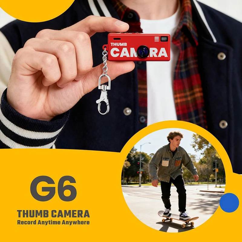 🔥Last Day 50% OFF🔥Thumb Camera with Keychain 1080P HD Mini Video Recorder for Kids Birthday Gift thumbnail 7