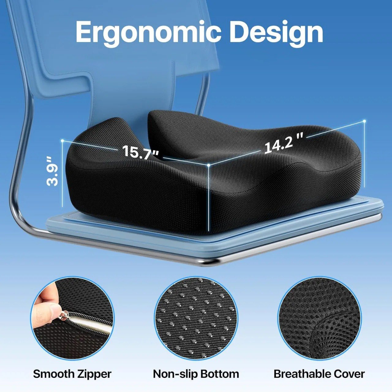 Ergonomic Memory Foam Seat Cushion thumbnail 5