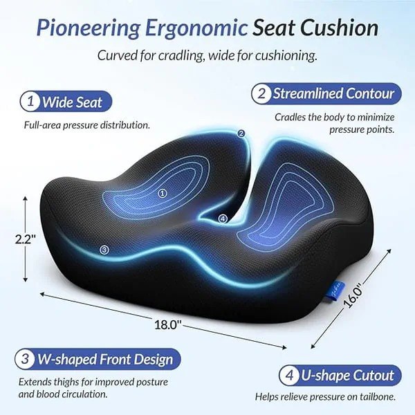 Ergonomic Memory Foam Seat Cushion thumbnail 6