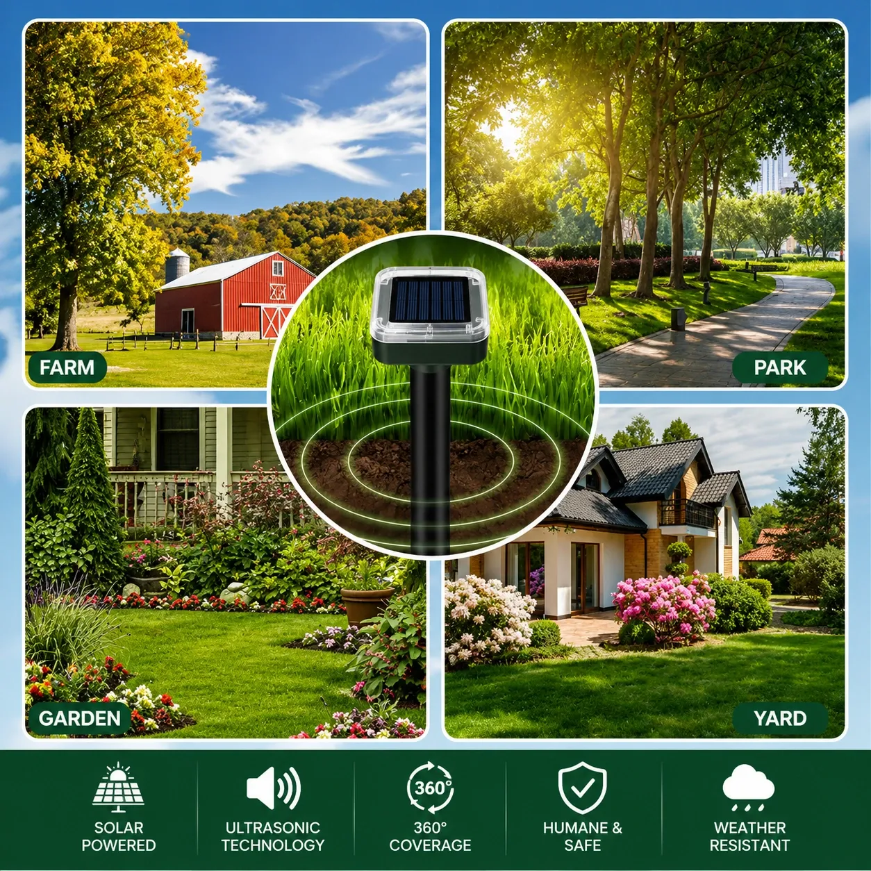 🔥Hot Deal Summer SALE OFF UP TO 60% Solar Powered Waterproof Screw Mole Repellent thumbnail 7