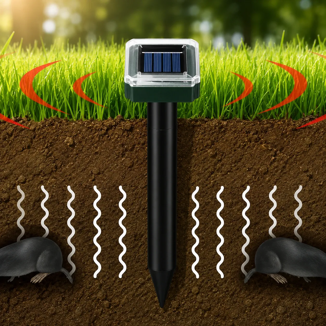 🔥Hot Deal Summer SALE OFF UP TO 60% Solar Powered Waterproof Screw Mole Repellent thumbnail 5