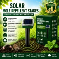 🔥Hot Deal Summer SALE OFF UP TO 60% Solar Powered Waterproof Screw Mole Repellent thumbnail 1
